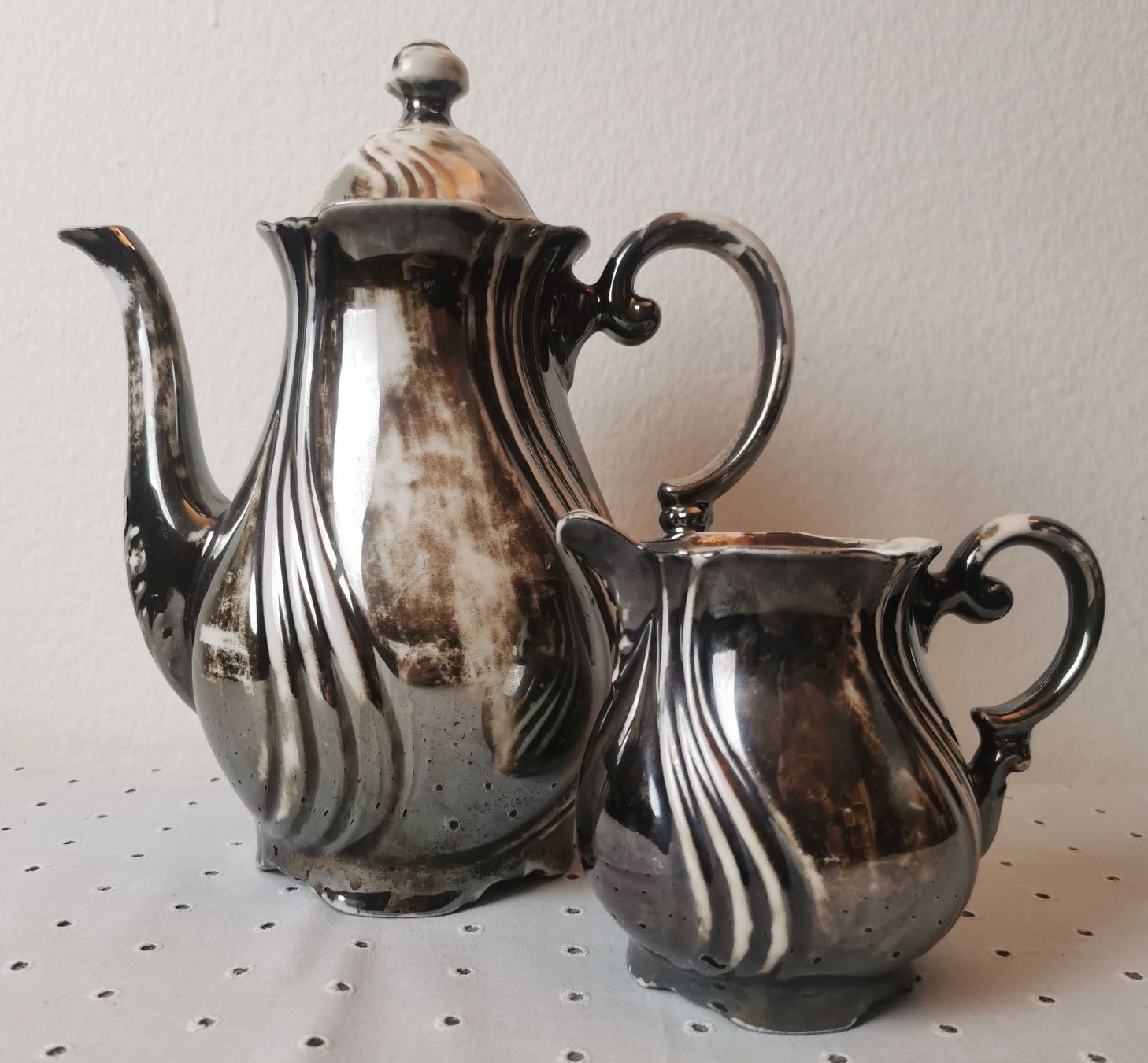 Set di piatti: 2 tlg. versilbertes Kaffee-Set Wächtersbach, Bavaria – Usato da Bülach venduto da wynja 8