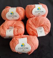 5x Baumwollgarn Cotton Love Sharing, Farbe Lachs/Orange