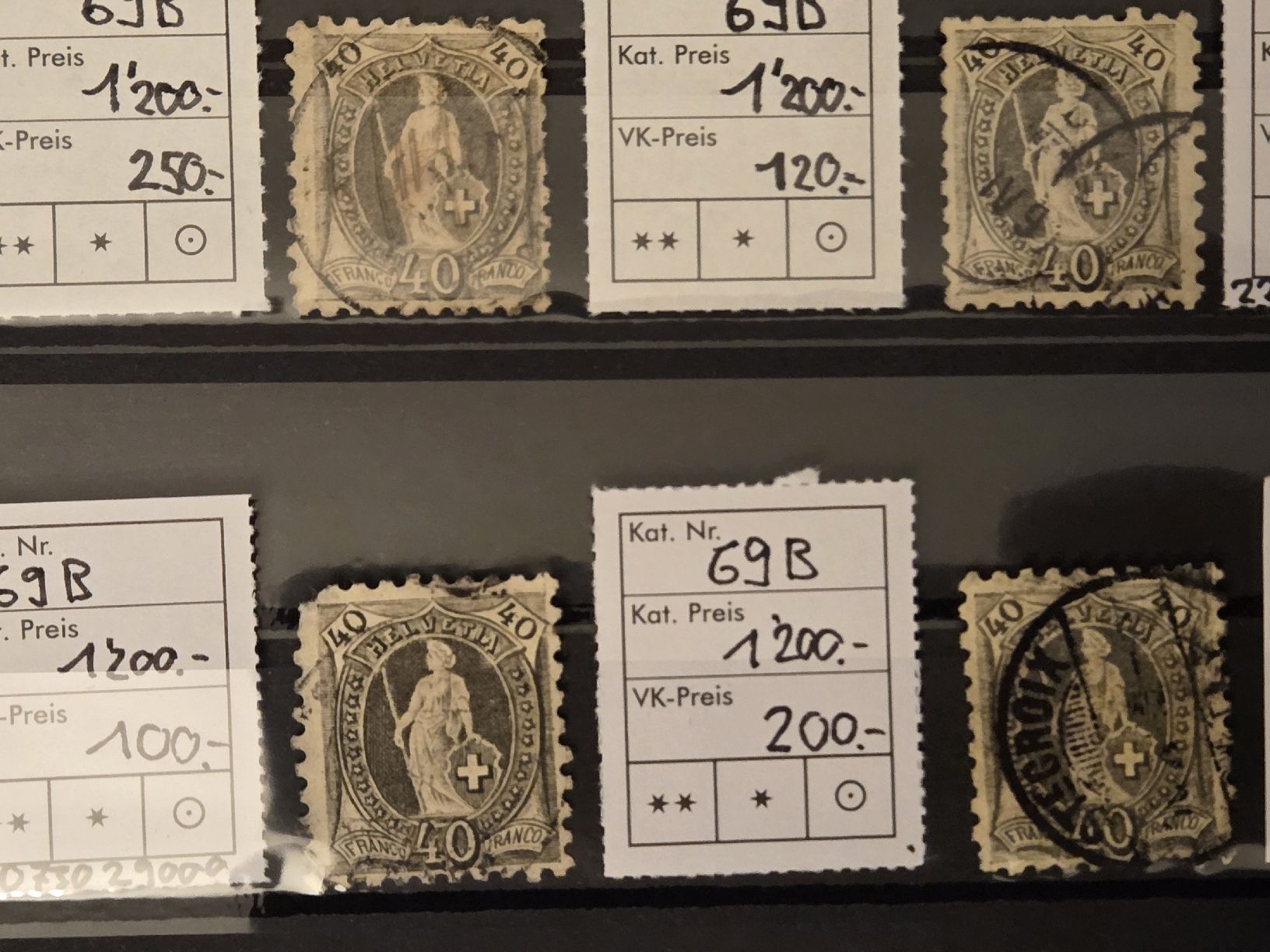 Tutti i francobolli: 12 mal 69B Kat.14400.- – Usato da Wangen venduto da Abartix 3