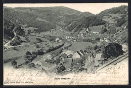 Saint-Ursanne, Teilansicht mit Strassenp