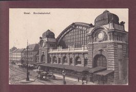 BASEL - Bundesbahnhof - Kutsche - 1913 // leichter Eckbug //