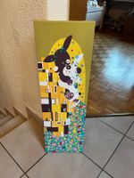 Tableau toile Mili Boom lapins Klimt Le Baiser 80 x 25 art