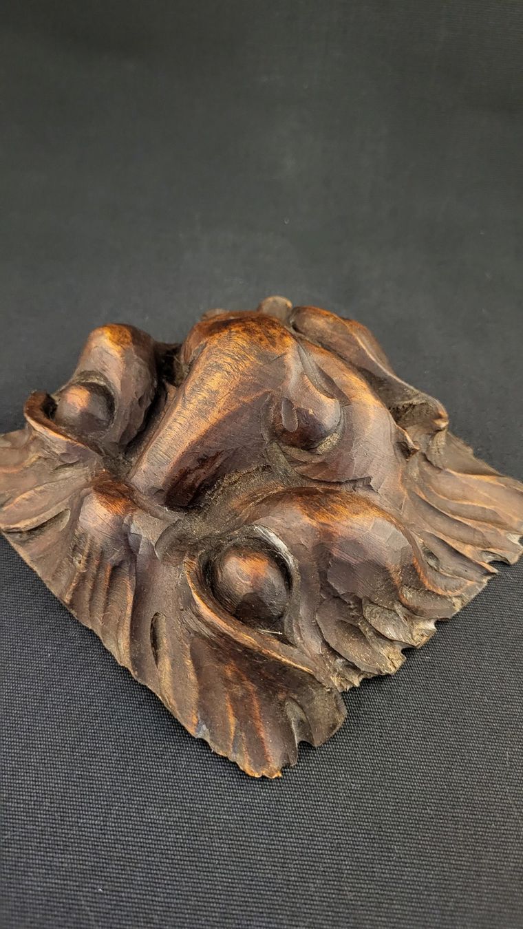 Figurines: Antike Holz-Schnitzerei LÖWENGESICHT – D'occasion à Basel par spinne02 4