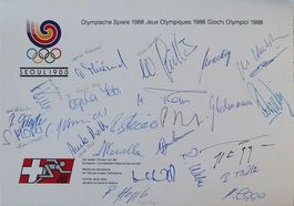 Olympia-Team Schweiz 1988 Leichtathletik - sign. Karte