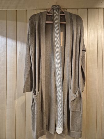 Gilet et ceinture coloris taupe taille 01 (S-M))