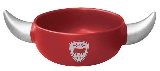 Töpfe: STEINLIN Caquelon Hörner Induktion 24cm rot – Neu und originalverpackt aus Kägiswil von pebart