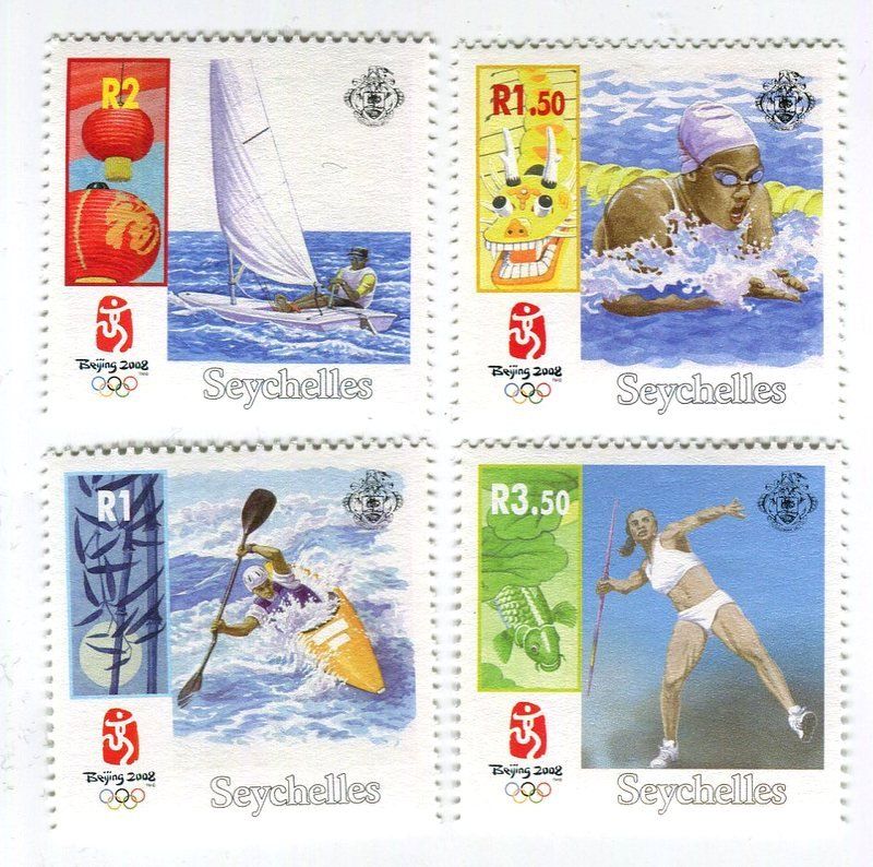 Tutti i francobolli: Briefmarken "Olympische Spiele". Seychellen – Nuovo e nell'imballaggio originale da Basel venduto da Butsch5