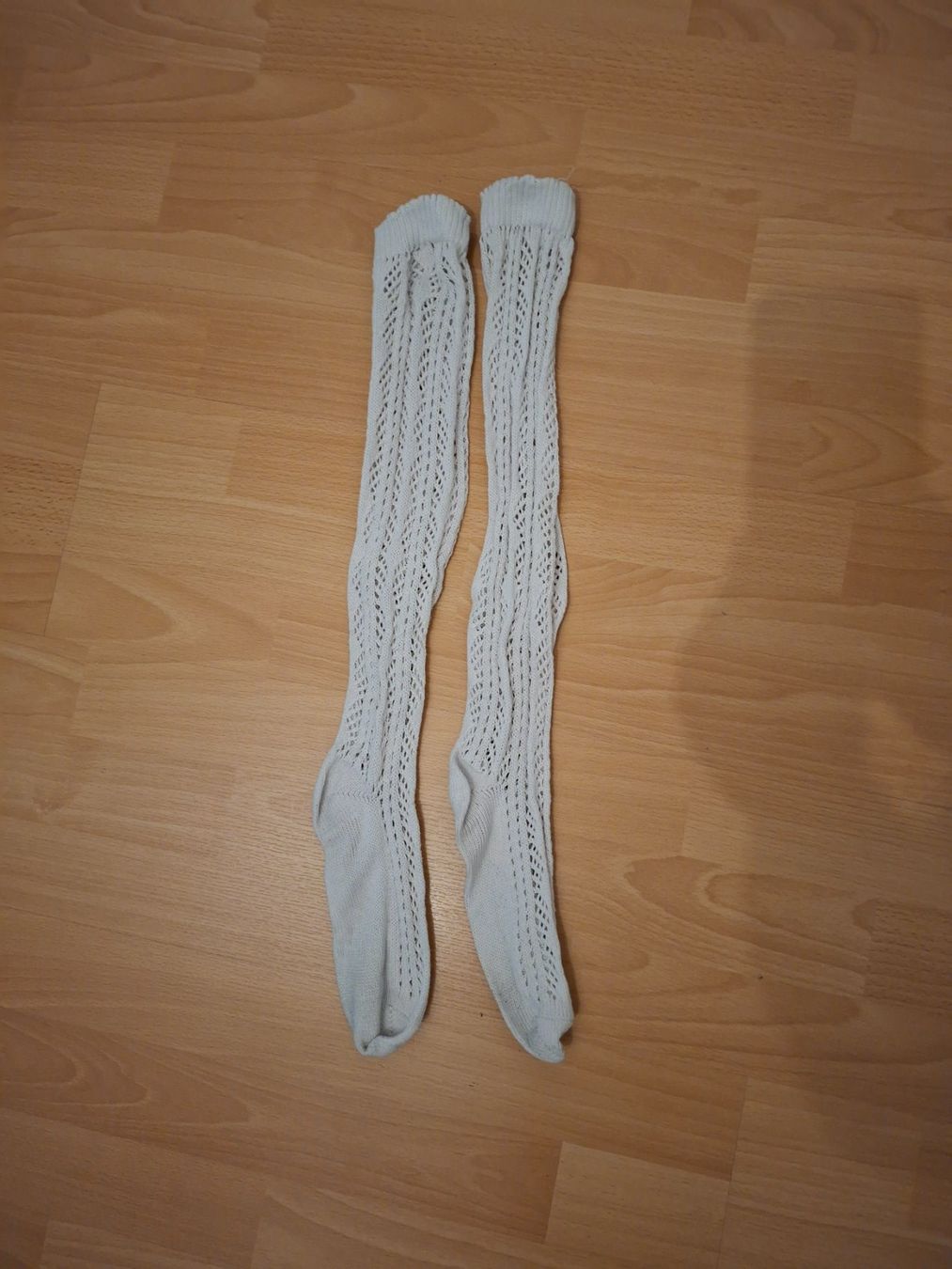 Calze: Kniestrümpfe weiss Lochmuster – Usato da Jeuss venduto da cat_tyh2
