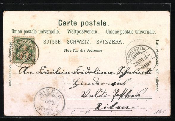 Cartoline postali: Bütschwil, Löwenquartier, Strasse Bank – Usato da Berlin venduto da bartko-reher 1