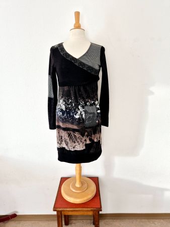 KLEID DRESS STRICKKLEID M S 36 38 PARIS,  TOP ZU BOOTS