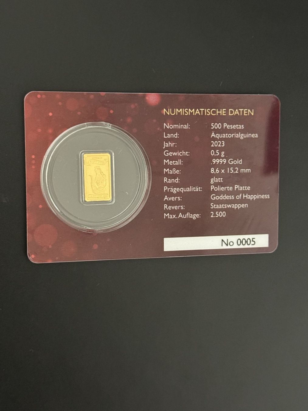 Metalli preziosi: Goldbarren 0.5g Guinea 2023 – Nuovo e nell'imballaggio originale da Untersiggenthal venduto da byiggy 3