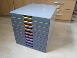 Durable Schubladenbox Varicolor 10 , grau/mehrfarbig