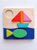 Double-Sided Sunny Day Doppelseitiges Puzzle Puzzle Lovevery