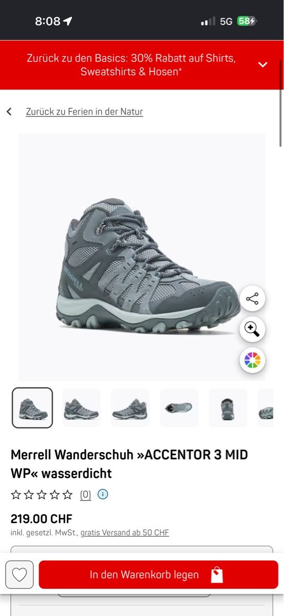 Merrell Scarpe da uomo: Merrell Wanderschuh Accentor 3 Mid WP grau – Nuovo (secondo la descrizione) da Niederhasli venduto da elm_7pyv 4