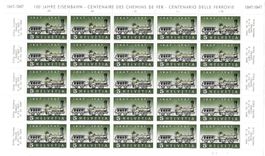 25 x 5 Rp. ERSTE DAMPF LOKOMOTIVE 100 JAHRE EISENBAHN 1947