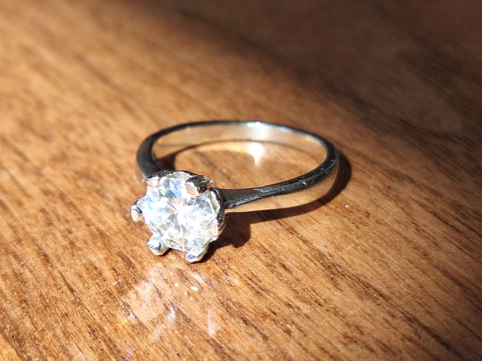 Anelli: Solitär Moissanit Ring 1.0 ct. D, VVS1, Sterling Silber  – Usato da Dornach venduto da bals28 1