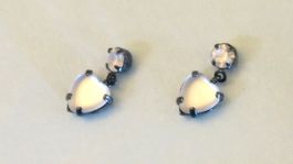 Ohrstecker Herz mit Glassteinen