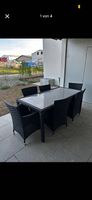 Gartentisch mit sechs Stühlen schwarz