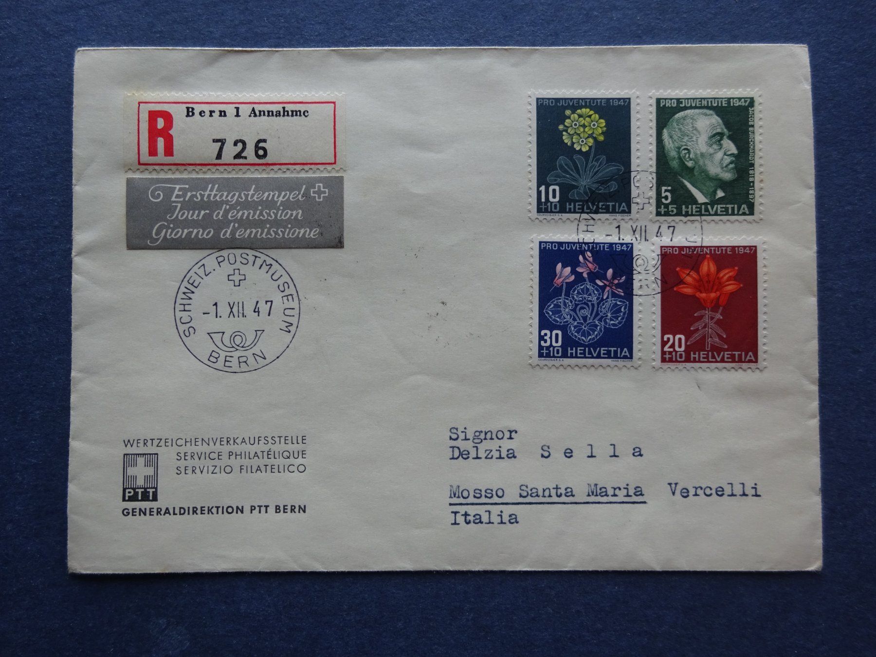 Tutti i francobolli: 1947 Pro Juventute FDC – Usato da Appenzell-Steinegg venduto da adi1975 1