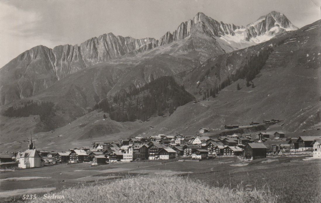 Cartoline postali: AB 29 Sedrun, ≈ 1950 – Usato da Freienbach venduto da Bhaltis
