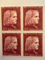 Pro Juventute 1953 kompletter Viererblocksatz postfrisch