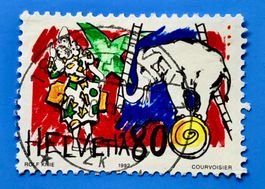 Nr.834 Weissclown mit Elefant  GESTEMPELT Sonderpostmarken