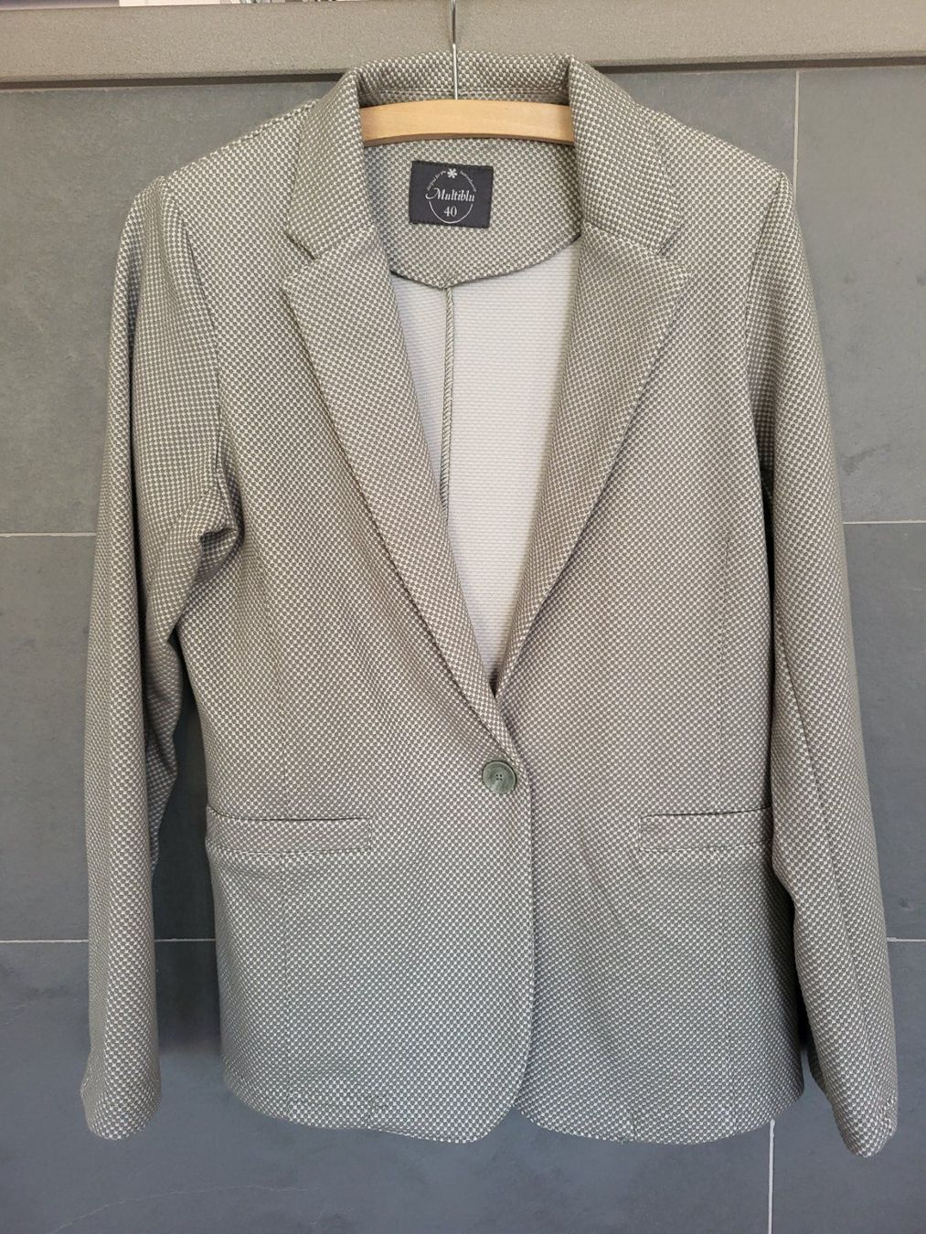 Giacche: Damen Blazer Multiblu, Gr. 40, gemustert hellgrün/weiss – Nuovo (secondo la descrizione) da Rünenberg venduto da Bille77
