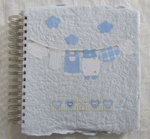 Handgeschöpftes Baby Ringbuch Fotoalbum "Junge"