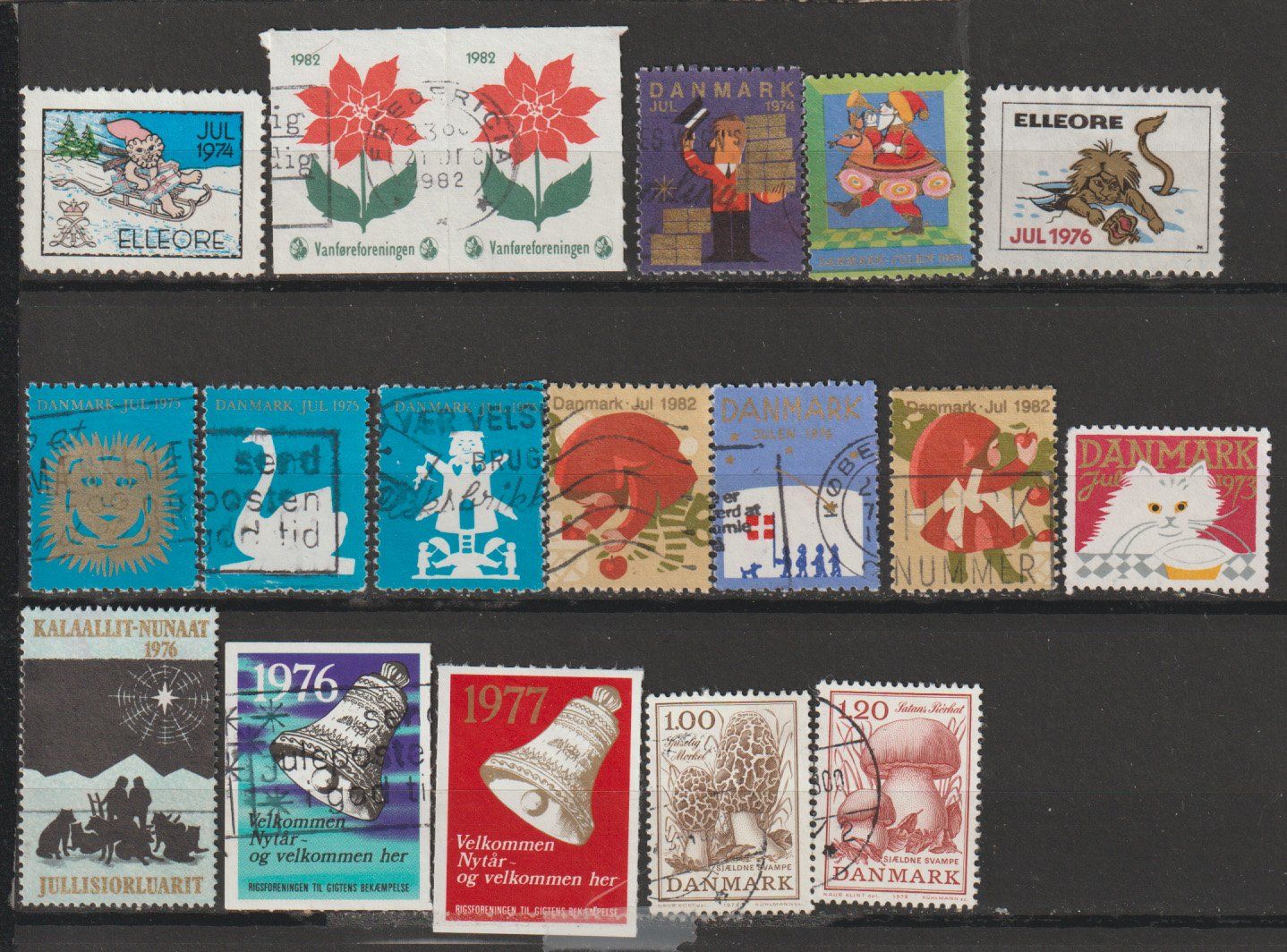 Alle Briefmarken: Danemark lot divers anni 1974-1982 – Gebraucht aus Crans-Montana von kira56