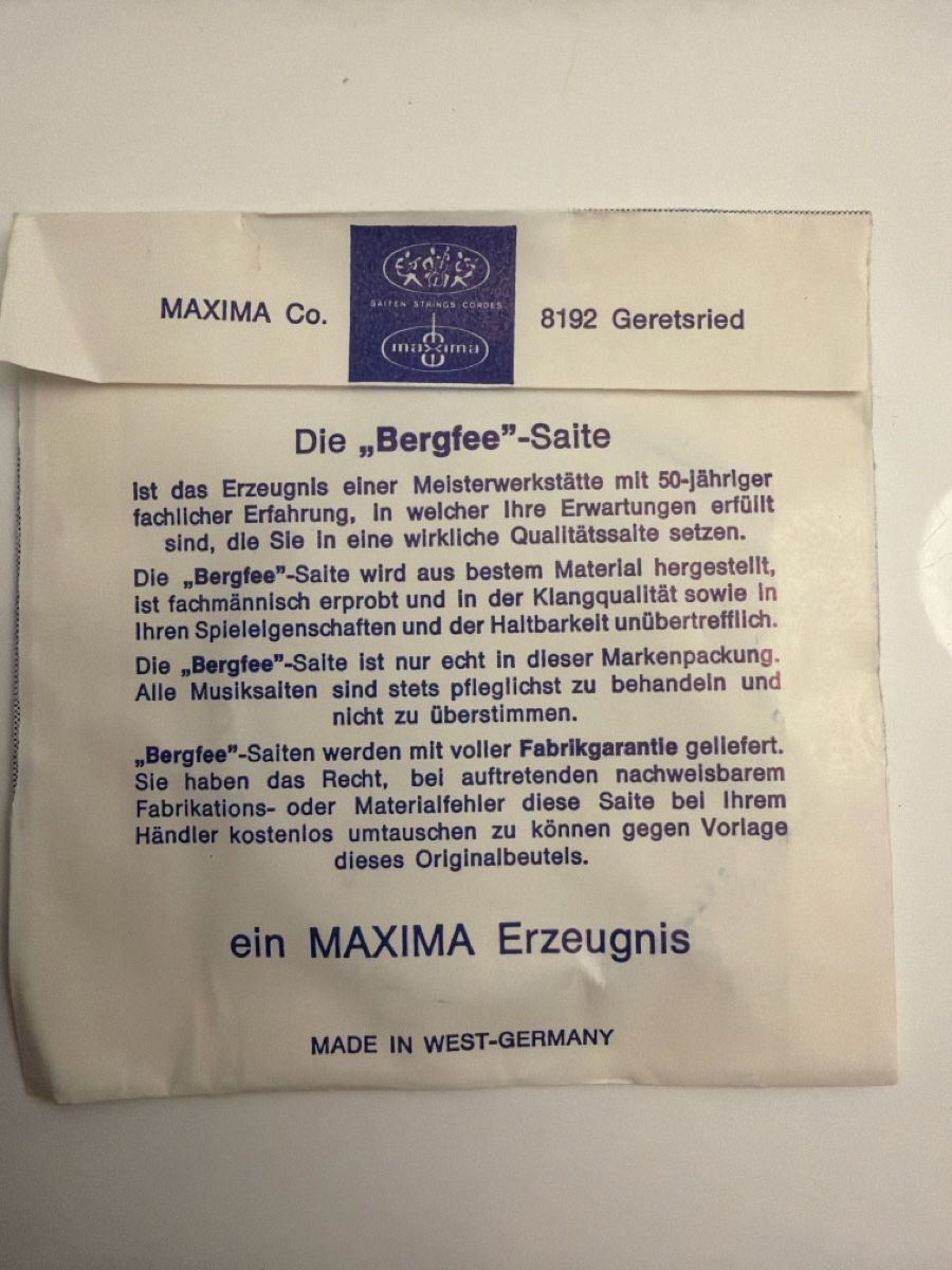 Strumenti musicali: 4-er Set Bergfee Saiten – Nuovo e nell'imballaggio originale da Mörschwil venduto da Phw15 1