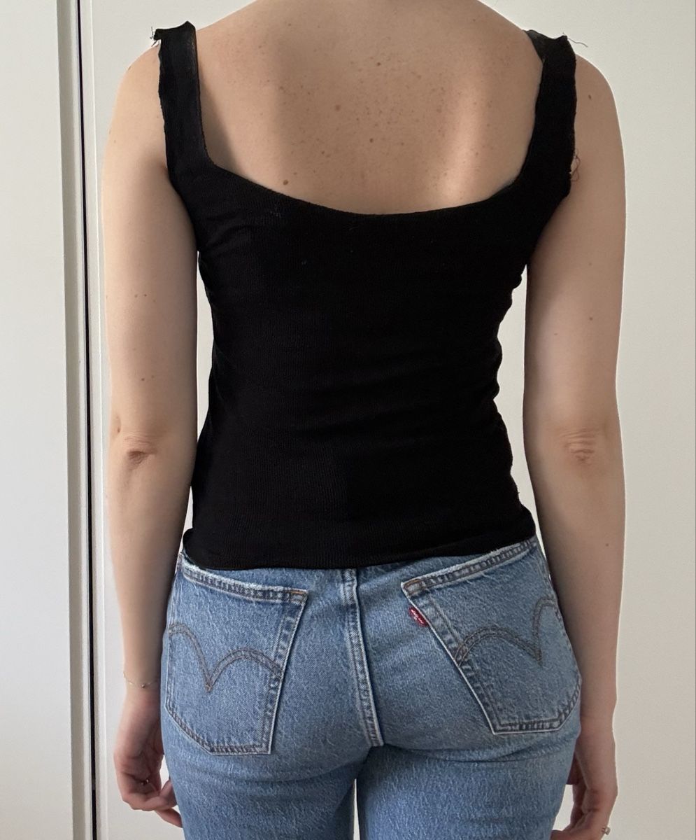 Stradivarius Top: Top Stradivarius Size S sleeveless black with buttons – Usato da Baden venduto da LucyPeckam32 1