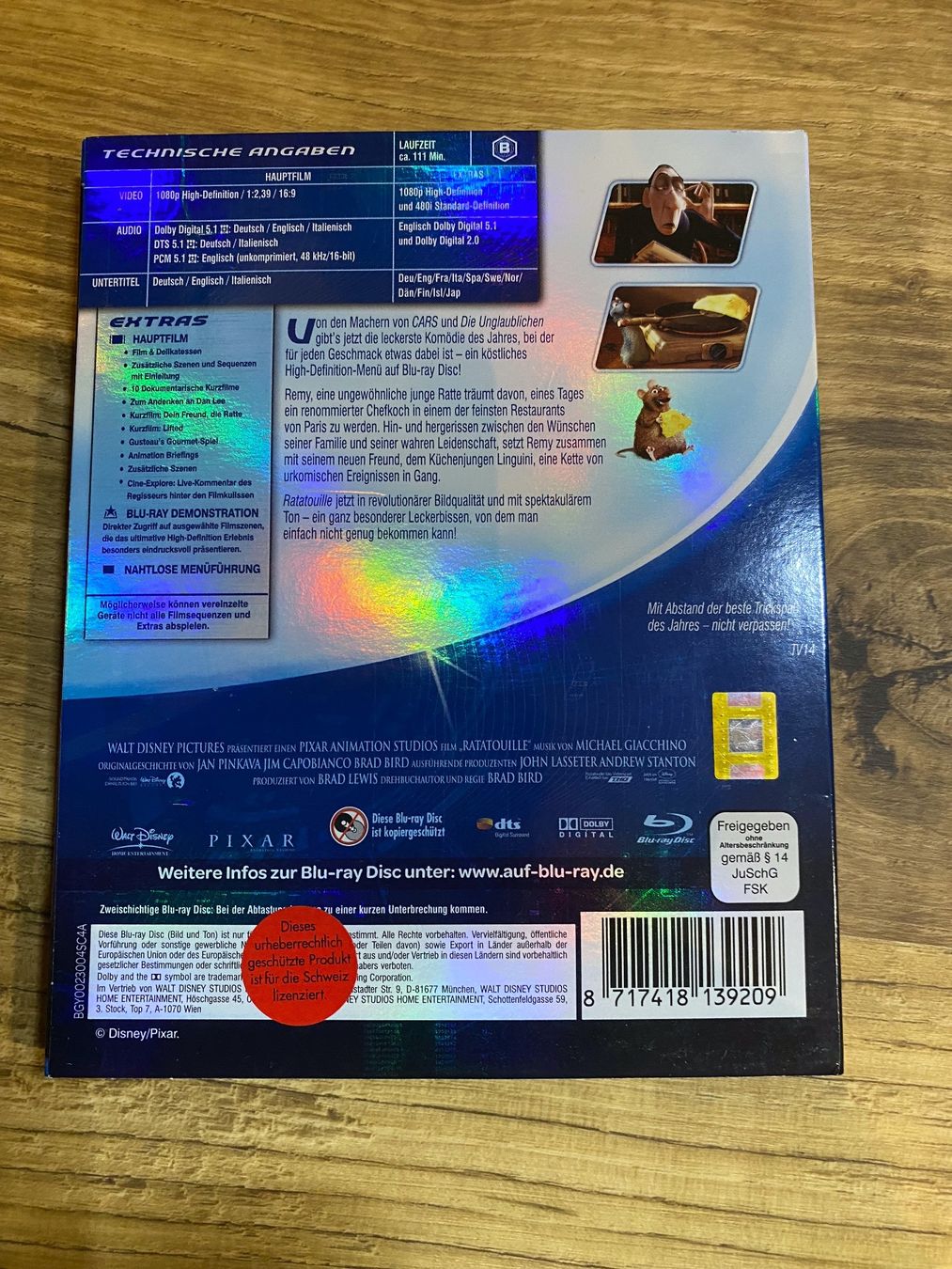 Alle DVDs: RATATOUILLE BLU-RAY WALT DISNEY – Gebraucht aus MÜHLEDORF/SO von  1