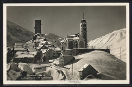 Hospental, Teilansicht unter Schneedecke