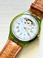 Swatch Automatik Uhr, Sammlerstück mit Lederarmband Top