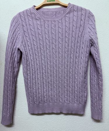 Damen Pullover Zopfmuster hellviolett, M