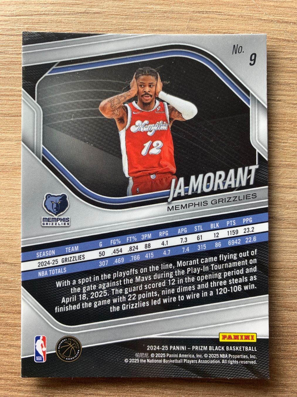 Nba Carte collezionabili: NBA Ja Morant Prizm Black 24/25 – Usato da Netstal venduto da Clutch79Cardz 1