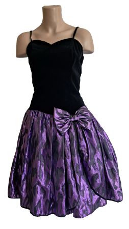 Festkleid Abendkleid Samt schwarz und lila Gr. 36 Höpfner