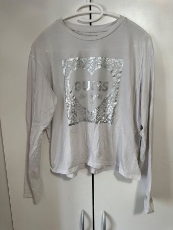 Damen Langarmshirt GUESS Grösse 16 weiss guter Zustand