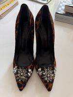 Schutz Leopard Calf Hair Crystal Pumps –11.5 cm Heel –S. 40