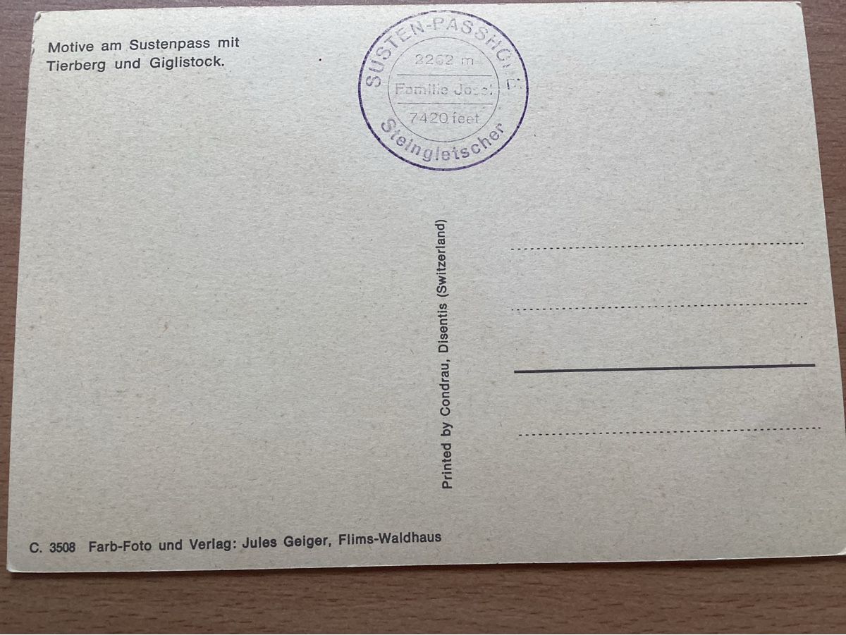 Cartoline postali: AK Sustenpass mit Tierberg und Giglistock – Usato da Wassen UR venduto da SABDOM 1