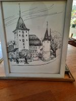 orig. Tuschzeichnung Schloss Nidau von Waltraud.Lamers