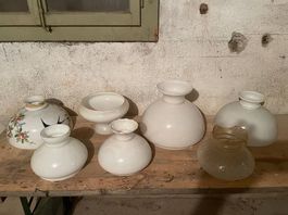 6x abat jour en opaline