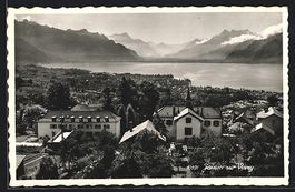 Jongny-sur-Vevey, Teilansicht mit Bergen