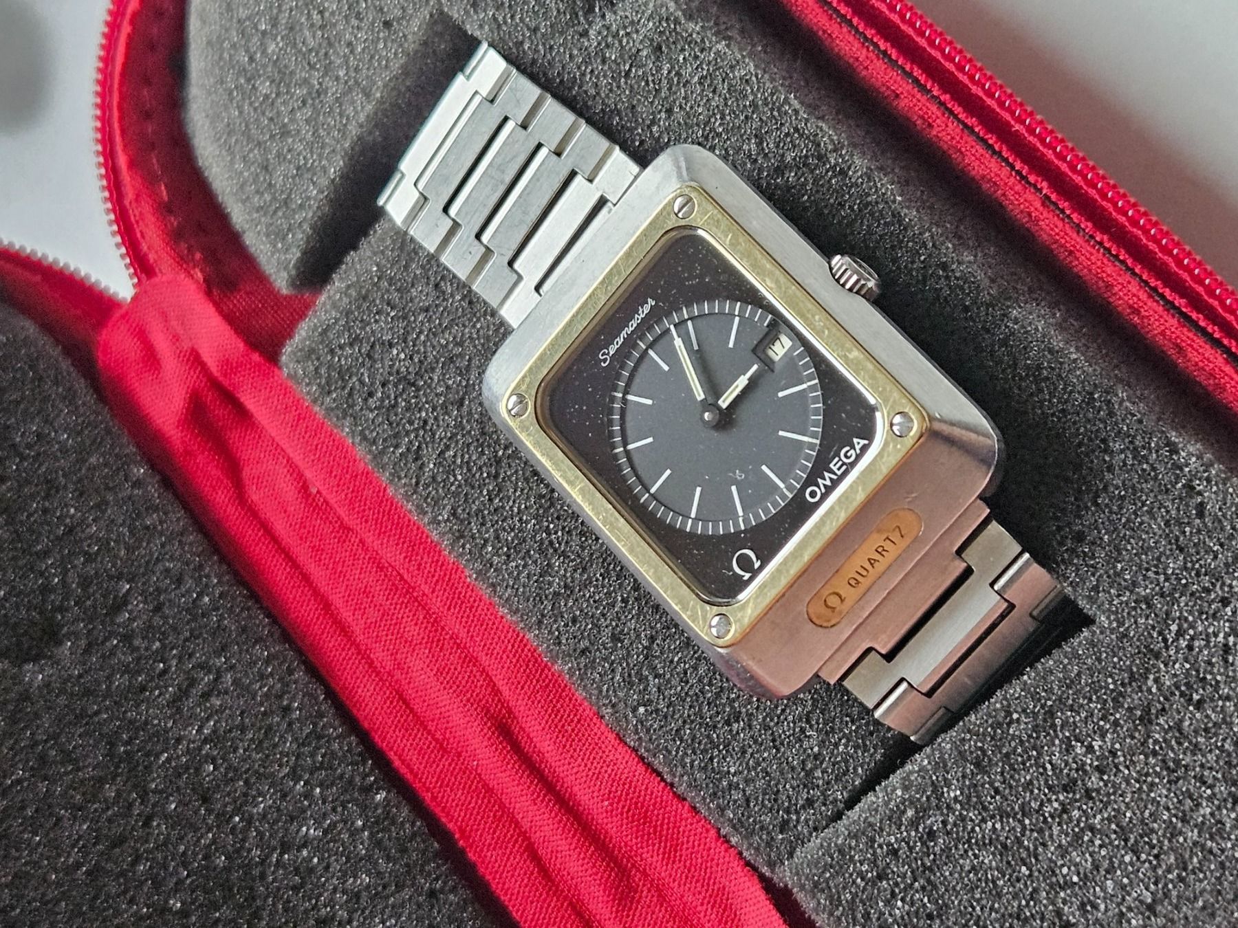 Omega Orologi: Omega Seamaster Mariner Goldkappe Quartz mit Box – Usato da Berikon venduto da mmm21 5