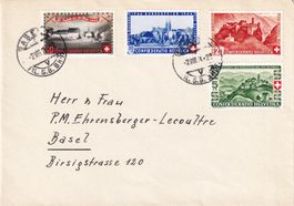 1944: Pro Patria SBK-Nr. B22-25 kompl. Satzbrief von Basel