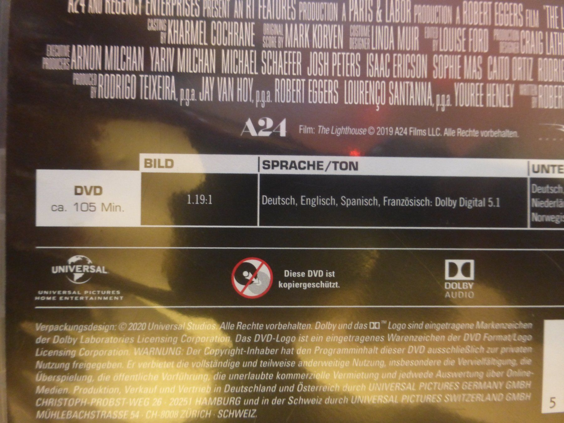 Alle DVDs: Der Leuchtturm Lightouse Robert Eggers DVD – Gebraucht aus Zumikon von psisound 2