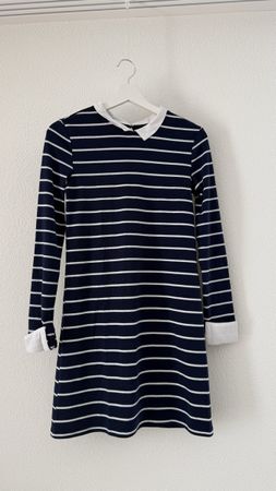 Kleid gestreift blau weiss mit Kragen - neuwertig