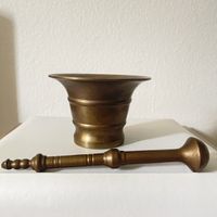 Vintage große messing Mörser und Stößel