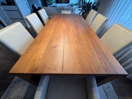 Massiver Eichen Esstisch 220x100 cm – hochwertig, zetlos