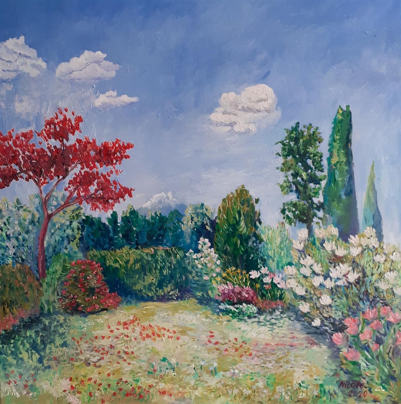 Dipinti: Der Garten, Öl auf Leinwand – Nuovo (secondo la descrizione) da Meggen venduto da Nica_Arts